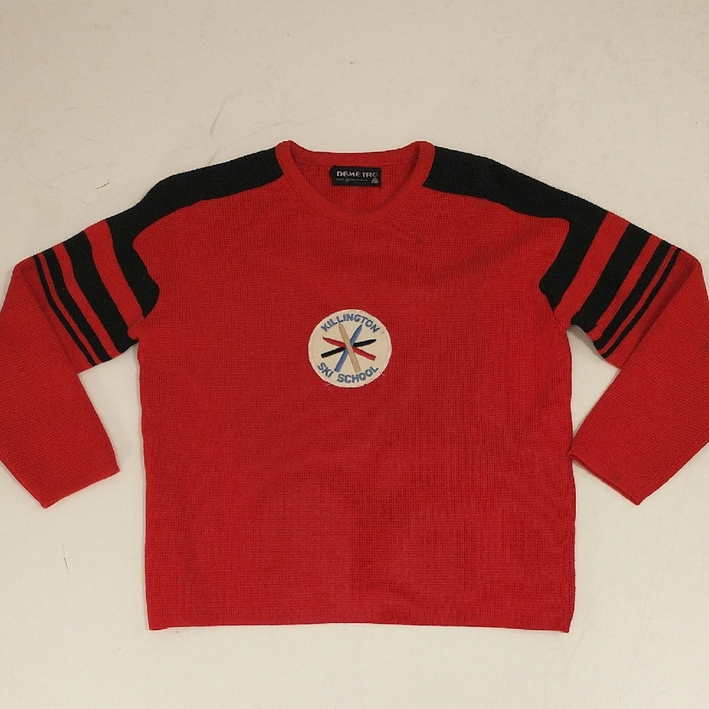 Vintage Killington Ski School Red & Black Men's r Unisex Wool Ski Sweater